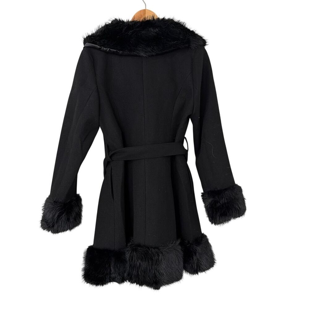 Killstar Almost Mayhem Faux Fur Trimmed Coat Black Size XL New with tags - Picture 3 of 5